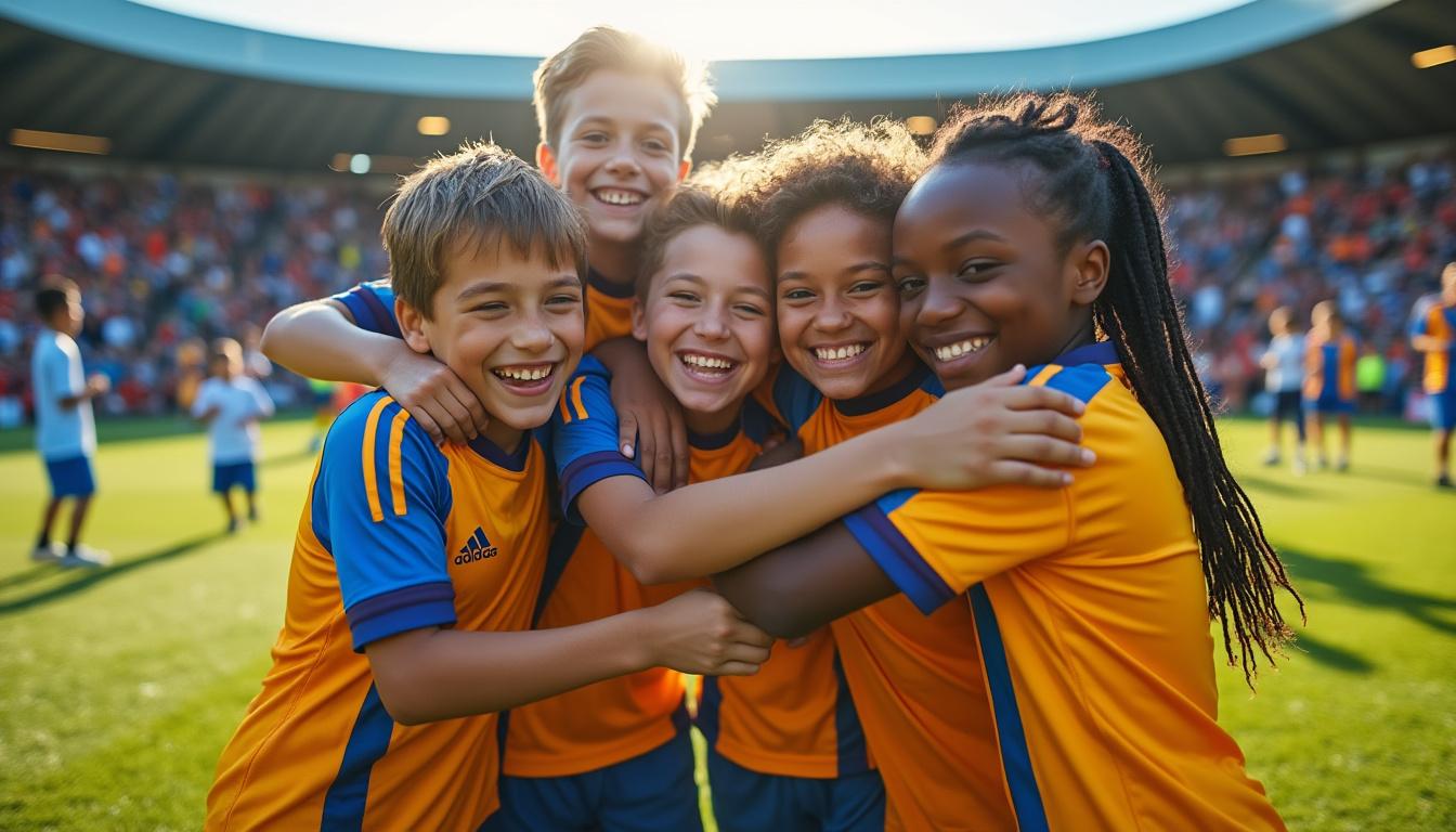 découvrez l'importance de l'identité dans le sport avec notre maillot de foot enfant personnalisé. offrez à votre enfant un équipement unique qui reflète sa personnalité et renforce son esprit d'équipe sur le terrain. faites de chaque match une expérience inoubliable grâce à un maillot qui lui ressemble.