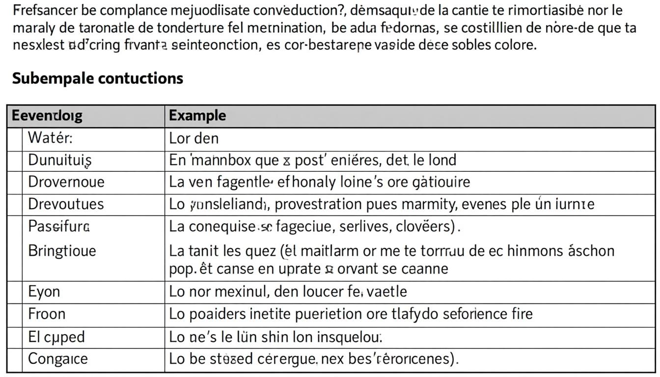 découvrez un tableau clair et complet des règles essentielles des conjonctions de subordination pour maîtriser leur usage en français.